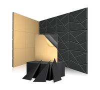 Pesfehhy Paquete de 12 Paneles de Pared Insonorizados, Paneles Acústicos, Paneles Autoadhesivos Absorbentes de Sonido una Prueba de Sonido para Estudio, Oficina, Habitación