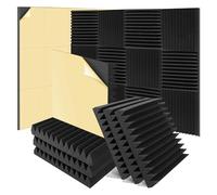 Pesfehhy Paquete de 6 Paneles de Espuma a Prueba de Sonido, 2 X 12 X 12 Pulgadas, Paneles de Pared Autoadhesivos de Espuma AcúStica de CuñA de Alta Densidad Insonorizados