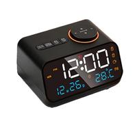 Pesfehhy Reloj Despertador LED con Radio FM para Despertar Junto una la Cama. Calendario de Mesa Digital con TermóMetro de Temperatura HigróMetro de Humedad(B)