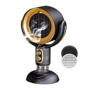 Pesfehhy Ventilador Purificador, Filtro Extraíble y Lavable, Ventilador Portátil para Humo, Ventilador Purificador para Humo, Negro y Dorado