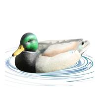 Pesoncarl Señuelos de Pato 13.6x6.3x7.5 '' Pato Real Resistente a la Intemperie con Flotador Oculto Señuelos realistas de Color Verde Azulado para Piscina de jardín Señuelo Estable para Cazadores