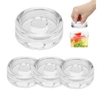 Pesos de Fermentación, 4 Pc Pesas de Fermentación, Peso de Fermentación de Vidrio de Kimchi, Pesas de Vidrio para Fermentación Ø 7cm, Pesas de Vidrio para Fermentación con Abertura Ancha(Redondeado)