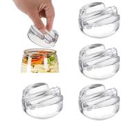 Pesos de Fermentación, 4 Piezas Pesas de Fermentación, Pesas Para Tarros de Conserva de Pepino, Pesas de Vidrio Para Fermentación Ø 7cm, Pesas de Vidrio de Fermentación para Fermentar Chucrut