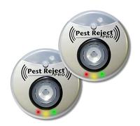 Pest Reject Pro - Juego de 2, Ahuyentador Insectos, repelente de plagas Repulse Power - Ultrasonido y electromagnetismo - Color gris - Cubierta de tu casa de 300 m²