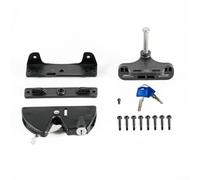Pestillo de puerta de bloqueo automático con llave, cerradura de valla de acero inoxidable resistente y nailon para seguridad al aire libre, herrajes de puerta ajustables para madera y metal vinilo