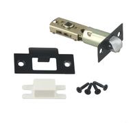 Pestillo tubular ajustable para puertas interiores de habitación de 60 mm o 70 mm, respaldo de aleación de zinc, funcionamiento suave, cierre seguro, acabado negro, kit de herramientas de fácil