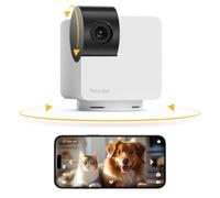 Petcube Cámara 360 | Cámara WiFi interactiva definitiva para mascotas y hogar con aplicación de teléfono, video HD de 1080p, rotación de 360°, visión nocturna, audio bidireccional, alertas