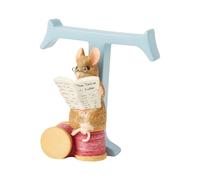 Peter Rabbit, Figura de ratoncito leyendo y Letra "B" para colgar, Home Deco, Enesco