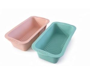 PetriStor 2 Piezas Moldes de Silicona Antiadherente para Pan y Bizcocho - Bandeja Rectangular Grande (25x13.2x7cm) para Repostería - Molde para Tostadas - Apto para Horno y Freidora de Aire