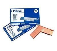 Petrus Grapas 22/6 55721 - Pack 25 cajas (1000 uds/caja) Patilla 6 mm Hasta 30 hojas