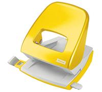 Petrus 626831 Taladro de Oficina con Barra Guía y Marcas de Formato, Perfora 30 Hojas, Metal, Gama WOW,Amarillo