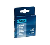 Petrus grapas 530/8 cobreadas para clavadora - caja de 1200 grapas - patilla de 8mm