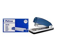 Petrus Grapas + Grapadora para oficina gama Clásica modelo 226 color azul/plata