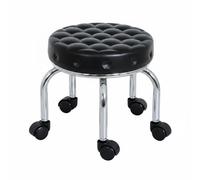 PETSOLA Asiento Giratorio para Niños Taburete Rodante Silla Baja Banqueta con Ruedas con Ruedas Giratorias 360 Que No Marcan Estructura Estable y Apilable, Negro, EP-fútbol-Nylon