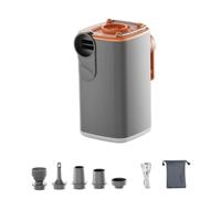 PETSOLA Bomba de Aire Eléctrica Compresor Portátil Mini Inflador con Linterna LED Y Aspirado 3 en 1 con Alta Presión Silenciosa Y Puertos Dobles para Hinchabl, Gris con Bolsa