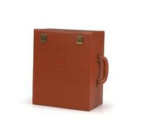 PETSOLA Caja con Divisiones Elegante Maletín Rígido Estuche para, Estilo De Caja Con Acabado De Vetas De Madera, Diseño Convencional Para Seis Botellas