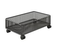 PETSOLA Carro Doméstico Carrito Rejilla bajo Abierto Cesta Metálica para Debajo Del Fregadero, Negro, Grande 47x28x15cm