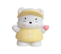 PETSOLA Hucha Oso Vinilo Escultura Ornamental Alcancía Figura Animal Estatua Decorativa Recipiente Dinero Adecuada para Colección Regalo Niños Dormitorio, con corazón, Individual