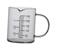 PETSOLA Jarra Medidora de Vidrio, Resistente, Fácil de Leer, Taza Medidora Portátil, Vaso de Vidrio de Borosilicato Alto para, 250ML, Individual
