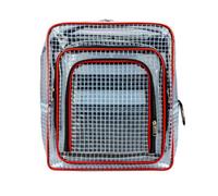 PETSOLA Mochila PVC con Rejilla Multibolsillos Mochila Antiestática con Cremallera Portátil Bolsa Portaherramientas para Técnicos, Array, Rojo