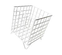 PETSOLA Organizador de Escritorio Soporte Compacto Recipiente de Papelería Cesta Metálica Caja Organizadora Resistente Adecuada para Mesa Hogar Estudio Dormit, Blanco