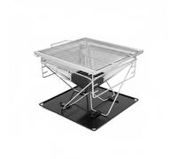PETSOLA Parrilla Plegable Exterior Parrilla Portátil Brasero Barbacoa Fogón Resistente en Acero Inoxidable Marco Grande y Estable Adecuada para Camping Picnic Jardín Reuniones Nocturnas 40cmx45x36cm
