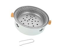 PETSOLA Portátil Chimenea de Fuego Redonda Parrilla para Leña Horno Multifuncional para Barbacoa Y Té Material de Hierro Adecuado para Picn, Blanco
