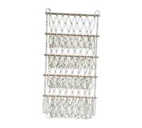 PETSOLA Red Organizador de Juguetes de Peluche Red Colgante para Almacenamiento de Peluches Soporte Juguetes Organizador sobre Puerta Boho Material Madera Alg, beige, tal como se describe