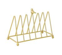 PETSOLA Soporte para Vinilos Estante Organizador Porta Discos CD DVD de Hierro Diseño Minimalista con Motivo de Pájaro para Mostrar Libros Pequeños Y, Oro, Individual