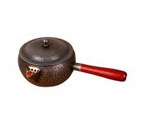 PETSOLA Tetera de Cobre Martillado Tetera Hervidor Jarro Cafetera con Diseño Artesanal y de Vertido para Uso Cómodo Adecuada para Cocina Doméstica Oficina, Pequeño, Boca Puntiaguda, Con Tapa
