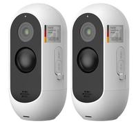 PetTec® Cam Free Juego de 2 cámaras inalámbricas para mascotas con aplicación [sin trampa de suscripción], cámara para gatos y perros para interior/exterior, detección de movimiento y función de voz