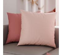 PETTI Artesanos Italianos - Par de Fundas de Cojín de Microfibra de 30x30 cm, Cojines Decorativos para Dormitorio, Sofá, Juego de 2 Fundas de Cojín, Funda de Almohada de Doble Cara en Polvo Claro y Os