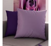 Petti Artesanos Italianos - Par de Fundas de Cojín de Microfibra de 30x30 cm, Cojines Decorativos para Dormitorio, Sofá, Juego de 2 Fundas de Cojín, Funda de Almohada Doble Cara en Lila y Morado