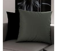 Petti Artesanos Italianos - Par de Fundas de Cojín de Microfibra de 30x30 cm, para Dormitorio, Sofá, Juego de 2 Fundas de Cojín, Funda de Almohada de Doble Cara en Gris y Negro