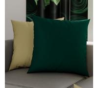 Petti Artesanos Italianos - Par de Fundas de Cojín de Microfibra de 30x30 cm, para Dormitorio, Sofá, Juego de 2 Fundas de Cojín, Funda de Almohada de Doble Cara en Gris Tórtola y Verde