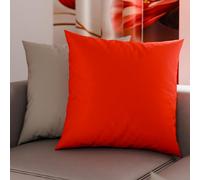 Petti Artesanos Italianos - Par de Fundas de Cojín de Microfibra de 45x45 cm, Cojines Decorativos para Dormitorio, Sofá, Juego de 2 Fundas de Cojín, Funda de Almohada de Doble Cara en Rojo y Gris