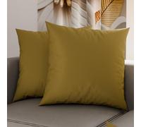 PETTI Artesanos Italianos - Par de Fundas de Cojín de Microfibra de 45x45 cm, Cojines Decorativos para Dormitorio, Cojines para Sofá, Juego de 2 Fundas de Cojín, Funda de Cojín de Barro de Color Liso,