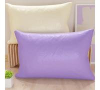 Petti Artesanos Italianos - Par de Fundas de Cojín de Microfibra de 70x40 cm, Cojines Decorativos para Dormitorio, Sofá, Juego de 2 Fundas de Cojín, Funda de Almohada Doble Cara en Lila y Crema