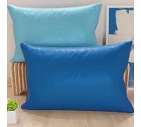 Petti Artesanos Italianos - Par de Fundas de Cojín de Microfibra de 80x40 cm, Cojines Decorativos para Dormitorio, Sofá, Juego de 2 Fundas de Cojín, Funda de Almohada de Doble Cara Azul y Celeste