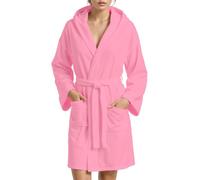 PETTI ARTIGIANI ITALIANI Albornoz de Microfibra Hombre y Mujer con Capucha, Bolsillos y Cinturón, Unisex Secado Rápido para Gimnasio, Piscina, Playa y Spa, Rosa, S