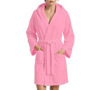 PETTI ARTIGIANI ITALIANI Albornoz de Microfibra Hombre y Mujer con Capucha, Bolsillos y Cinturón, Unisex Secado Rápido para Gimnasio, Piscina, Playa y Spa, Rosa, L