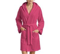 PETTI Artigiani Italiani Albornoz de Microfibra Hombre y Mujer con Capucha, Bolsillos y Cinturón, Unisex Secado Rápido para Gimnasio, Piscina, Playa y Spa, Fucsia, S