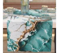 PETTI Artigiani Italiani - Camino de Mesa Moderno Elegante con Efecto mármol Azul, 100% Fabricado en Italia