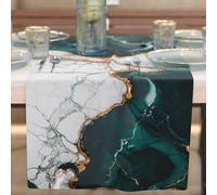 PETTI Artigiani Italiani - Camino de Mesa Moderno y Elegante con Efecto mármol de Color Turquesa, 100% Fabricado en Italia