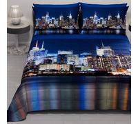 PETTI ARTIGIANI ITALIANI - Colcha Cama 270x260 cm Microfibra, Primavera Verano, Edredón Cubrecama Doble, Colchas Bouti Modernas, New York, 100% Made in Italy