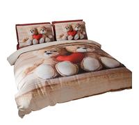 PETTI ARTIGIANI ITALIANI - Funda Nórdica 2 Plazas 250x200 cm (2 Fundas de Almohada 50x80 cm Incluidas), Juego de Cama de Microfibra Estampado Dulzura - Fabricado en Italia
