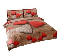 PETTI ARTIGIANI ITALIANI - Funda Nórdica 2 Plazas 250x200 cm (2 Fundas de Almohada 50x80 cm Incluidas), Juego de Cama de Microfibra Estampado Corazón - Fabricado en Italia