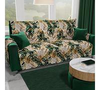 PETTI Artigiani Italiani Funda para sofá de 3 plazas con reposabrazos, Reversible, Acolchada, Verde Tropical, 100% Fabricado en Italia