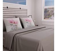 PETTI Artigiani Italiani - Juego Completo de Cama, sábanas de Matrimonio, sábanas con Cesta con Flores, Juego de Cama de Matrimonio, impresión Solo sobre Fundas de Almohada, 100% Fabricado en Italia