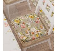 PETTI ARTIGIANI ITALIANI - Juego de 2 Cojines para Sillas de Comedor con Elástico, Fundas Silla Comedor y Cocina, Microfibra, 40x40 cm, Diseño Floral 06 Tórtola, Hecho con Amor y Pasión en Italia